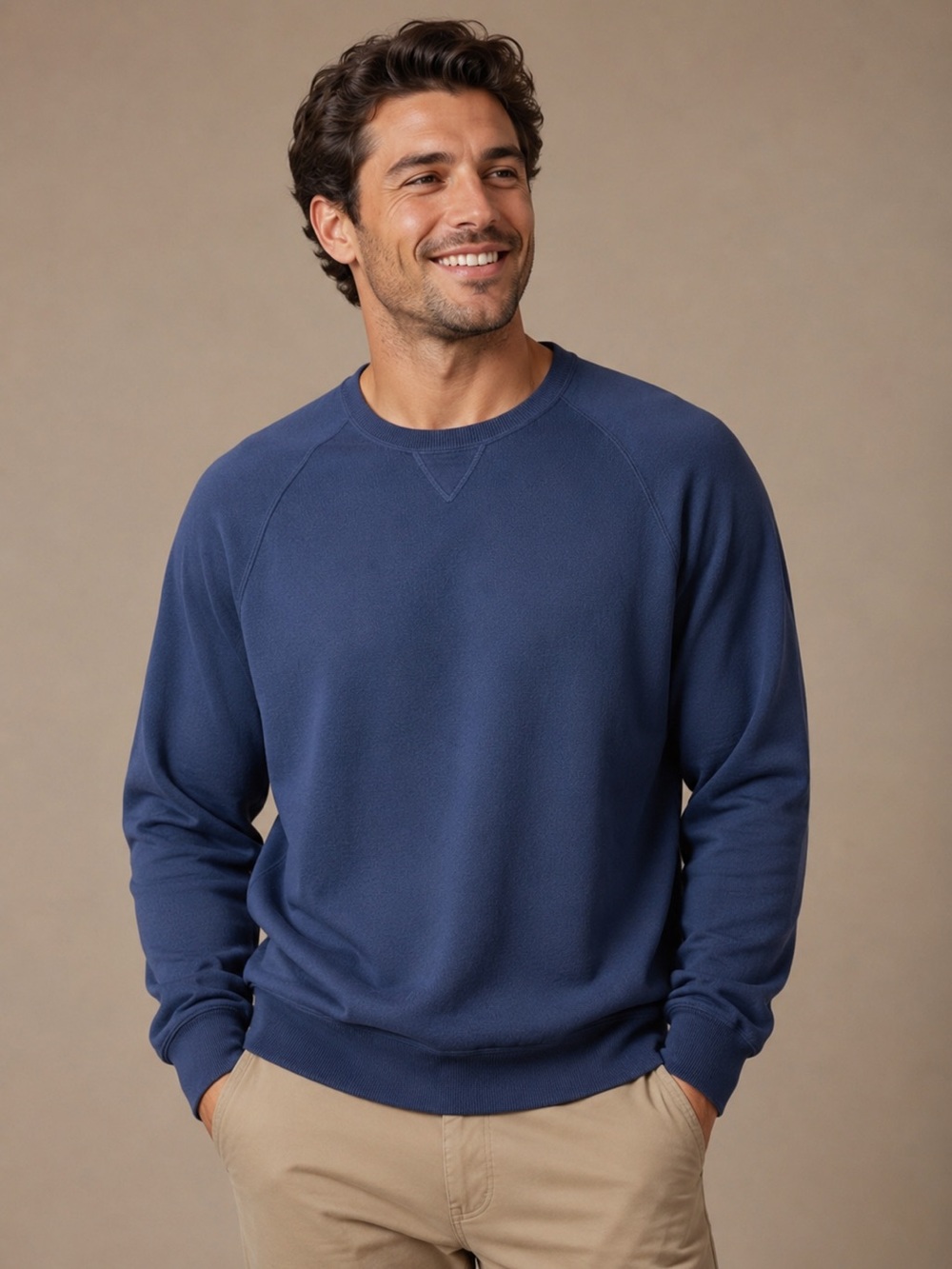 Bobby Jones 100% Cotton Navy Blue Crewneck Sweater Size L Classic Golf Pullover